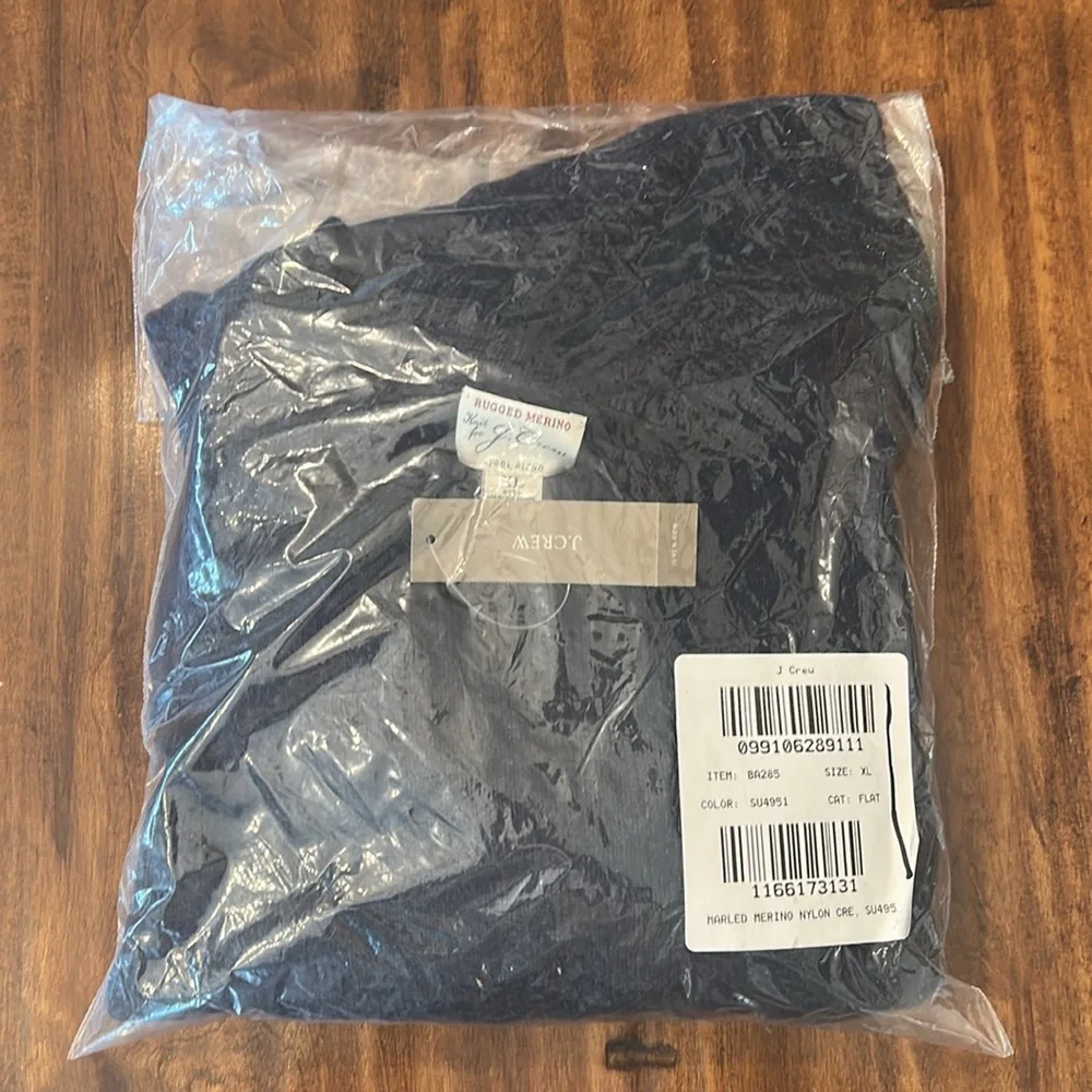 J Crew Marled rugged merino wool-blend sweater BA285 XL w/ Monogram HPD - Picture 5 of 5